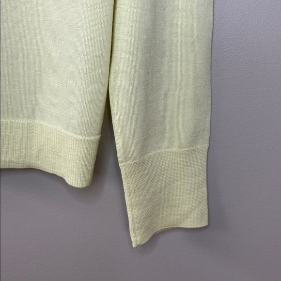 J. Crew Margot Crewneck Merino Wool Sweater Pale Lemon Yellow Sweater Medium - Picture 6 of 6